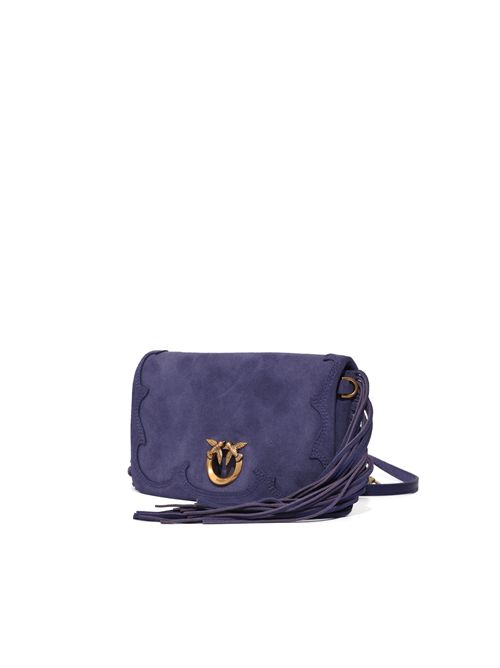 Pochette a tracolla piccola Love Bag Click Soft Horizontal Mini in suede con frange PINKO | 106023 A39AJ05Q